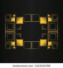 Abstract geometric background with squares. on black background