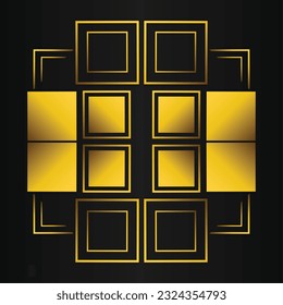 Abstract geometric background with squares. on black background