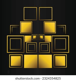 Abstract geometric background with squares. on black background