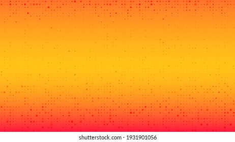 Abstract geometric background of squares. Orange pixel background with empty space. Vector illustration.