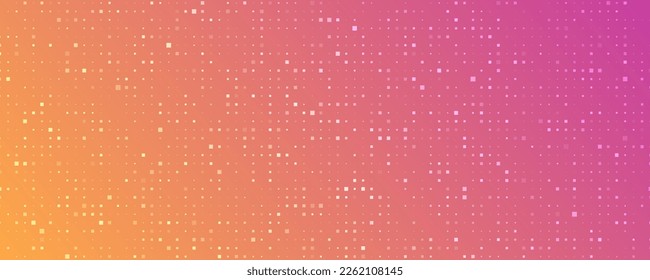 Abstract geometric background of squares. Orange and pink pixel background with empty space. Vector illustration