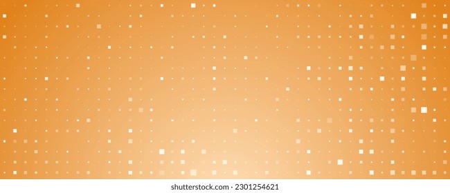 Resumen del fondo geométrico de los cuadrados. Fondo de píxel naranja con espacio vacío. Ilustración del vector