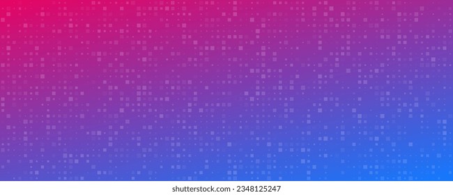 Abstract geometric background with squares. Purple pixel background with empty space. Vector illustration