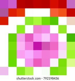 abstract geometric background from squares of purple, green, red in mosaic style, vector illustration