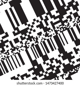 Abstract geometric background with squares and rectangles of different sizes. Vector black and white illustration
