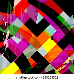 abstract geometric background, with squares, strokes and splashes