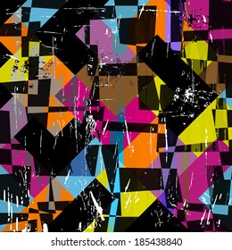 abstract geometric background, with squares, strokes and splashes