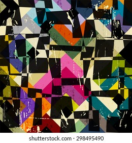 abstract geometric background, with squares, strokes and splashes