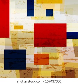 abstract geometric background, with squares and trapeze, grungy