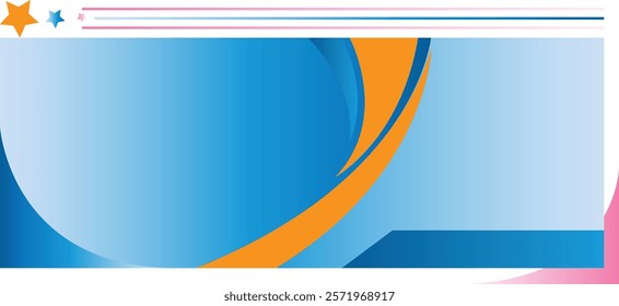 Abstract Geometric Background with Stars, Lines, and Curves