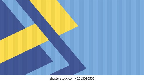 Abstract geometric background with stripes. Minimal futuristic graphic design in yellow blue and navy blue. Vector illustration