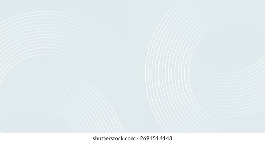 Abstract geometric background with subtle white circles. Modern overlapping circle line pattern. Futuristic concept for covers, posters, banners, brochures, presentations, and flyers.
