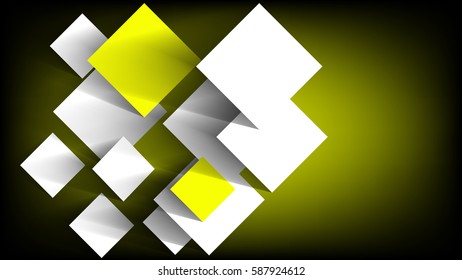 Abstract Geometric Background With Sunny Yellow Squares