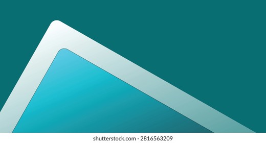 Abstract geometric background with teal, cyan, rounded, gradient, and minimal layered shapes. Modern clean design with copy space for business and technology.