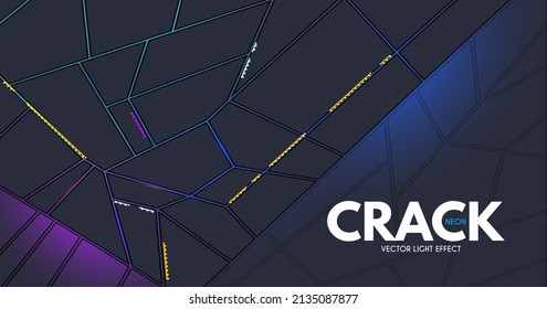 Abstract geometric background. Technokogy design. Crack and light