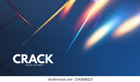 Abstract geometric background. Technokogy design. Crack and light