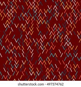 Abstract geometric background. Abstract technology pattern with colorful geometric shapes in tessellation. Linear abstract lattice, random coloring. Vector seamless linear pattern.