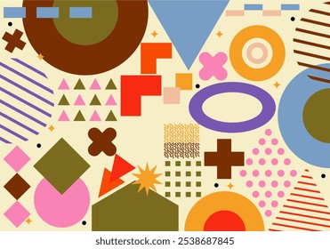 Abstract geometric background. Template design with simple circle and curve shapes