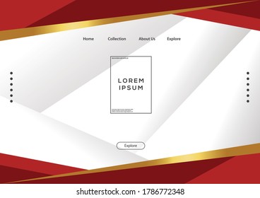 Abstract Geometric Background Template with gold color for cover, card, and landing page. Vector Illustration.