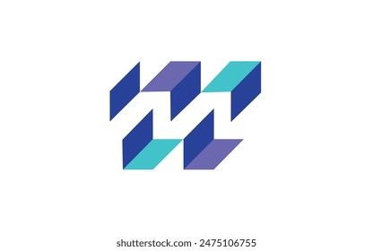 Plantilla de fondo geométrico abstracto. La disposición de las Formas compuestas azules sobre un fondo blanco