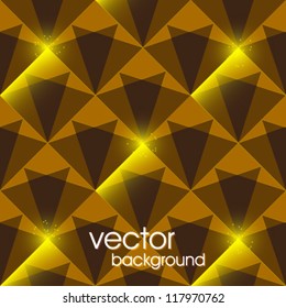 Abstract geometric background. The template for the poster, card, flyer or banner with shiny particles, triangle and line.
