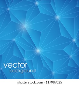 Abstract geometric background. The template for the poster, card, flyer or banner with shiny particles, triangle and line.