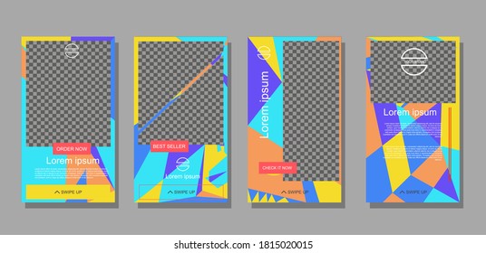 Abstract Geometric Background Template Set with dummy text for Cover, book, social media story, Banner, Poster and many more.