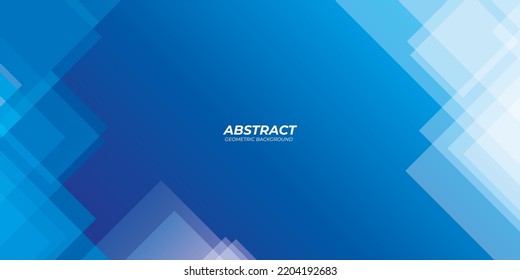 Abstract geometric background template. Abstract transparent white glass on dark blue background