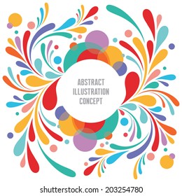 Abstract Geometric Background - Text Modern Frame - Curls vector structure for creative projects. Colored design elements.