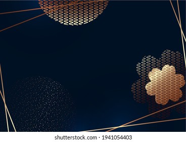 Abstract geometric background, textured geometric shapes, frame for text, gold color. Design cover. Vector illustration