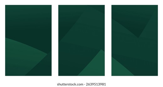Abstract, geometric background with three dark green vertical panels. The panels have subtle variations in shading, suggesting depth or texture.