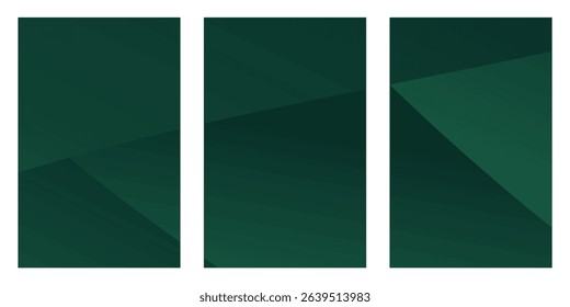 Abstract, geometric background with three dark green vertical panels. The panels have subtle variations in shading, suggesting depth or texture.