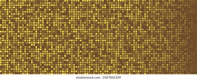 Abstract geometric background with tiles. Gold, brown pixel vector texture. Digital business background. Trend illustration