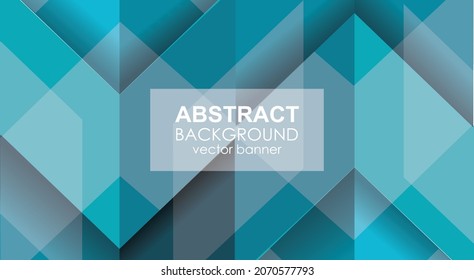Abstract geometric background from transparent blue cubes with cells layer, vector background.