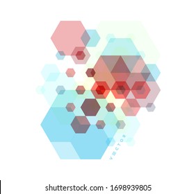 Fondo geométrico abstracto con figuras de color transparente. Plantilla para carteles, volantes, banner o portada de libro. Ilustración de vectores para diseño