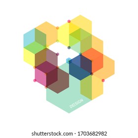 Abstract geometric background with transparent colored figures. Template for poster, flyer, banner or book cover. Vector illustration for design