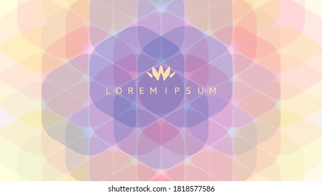 Abstract geometric background with transparent colored figures. Template for poster, flyer, banner or book cover. Vector illustration for design.
