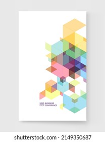 Resumen de fondo geométrico con figuras de color transparente. Plantilla para carteles, volantes, banner o portada de libros. Ilustración vectorial para el diseño