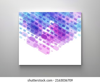 Abstract geometric background with transparent colored figures. Template for poster, flyer, banner or book cover. Vector illustration for design