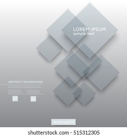 Abstract geometric background. Transparent square shapes. Vector illustration, eps10