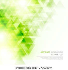 Abstract geometric background with transparent triangles. Vector illustration. Brochure design.