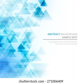 Abstract geometric background with transparent triangles. Vector illustration. Brochure design.