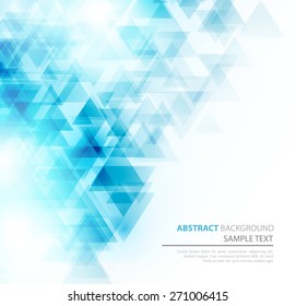 Abstract geometric background with transparent triangles. Vector illustration. Brochure design.