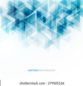 Abstract geometric background with transparent triangles. Vector illustration. Brochure design