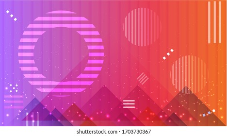 Abstract geometric background, trendy decoration for web and print. Creative shiny futuristic motion template, wide vector