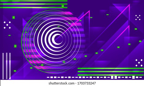 Abstract geometric background, trendy decoration for web and print. Creative shiny futuristic motion template, wide vector