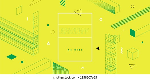 Abstract Geometric Background With Trendy Glitch Art Elements. Eps10 Vector Illustration