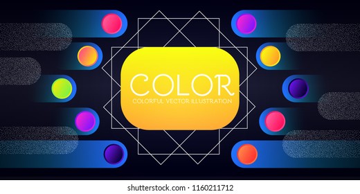 Abstract Geometric Background with Trendy Gradient Circles. Colorful Dots. Vector illustration