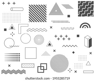 Abstract geometric background. Abstract trendy pattern of square and round shapes. Set of business brochure, applicable for placards, banners, posters, flyers. Vector illustration.
