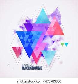 Abstract geometric background. Triangle colorful composition with grunge texture. Eps10 Vector illustration
